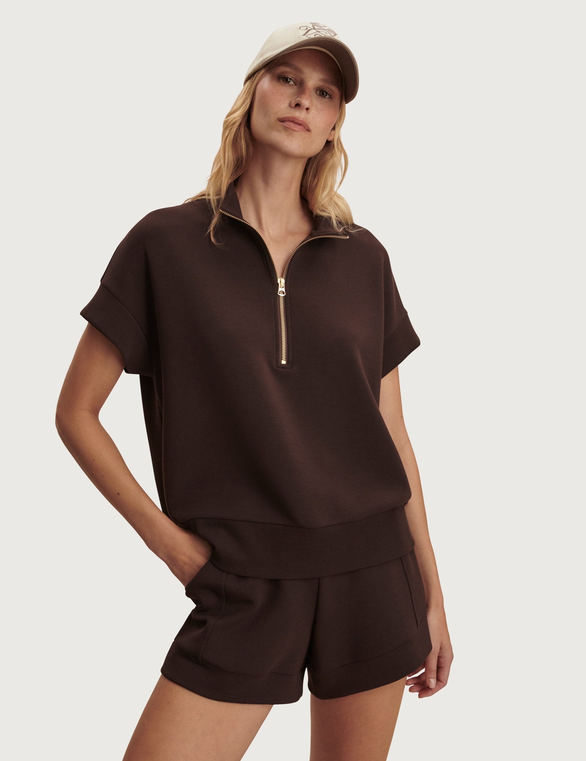 The Ritchie Short Sleeve Sweat - Coffee Bean