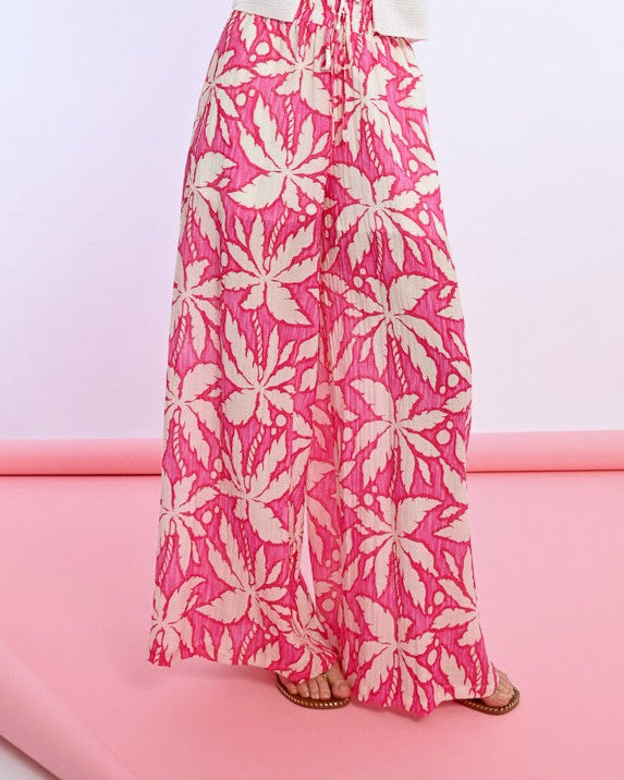 WIDE PANTS, HIGH WAIST SMOCKED