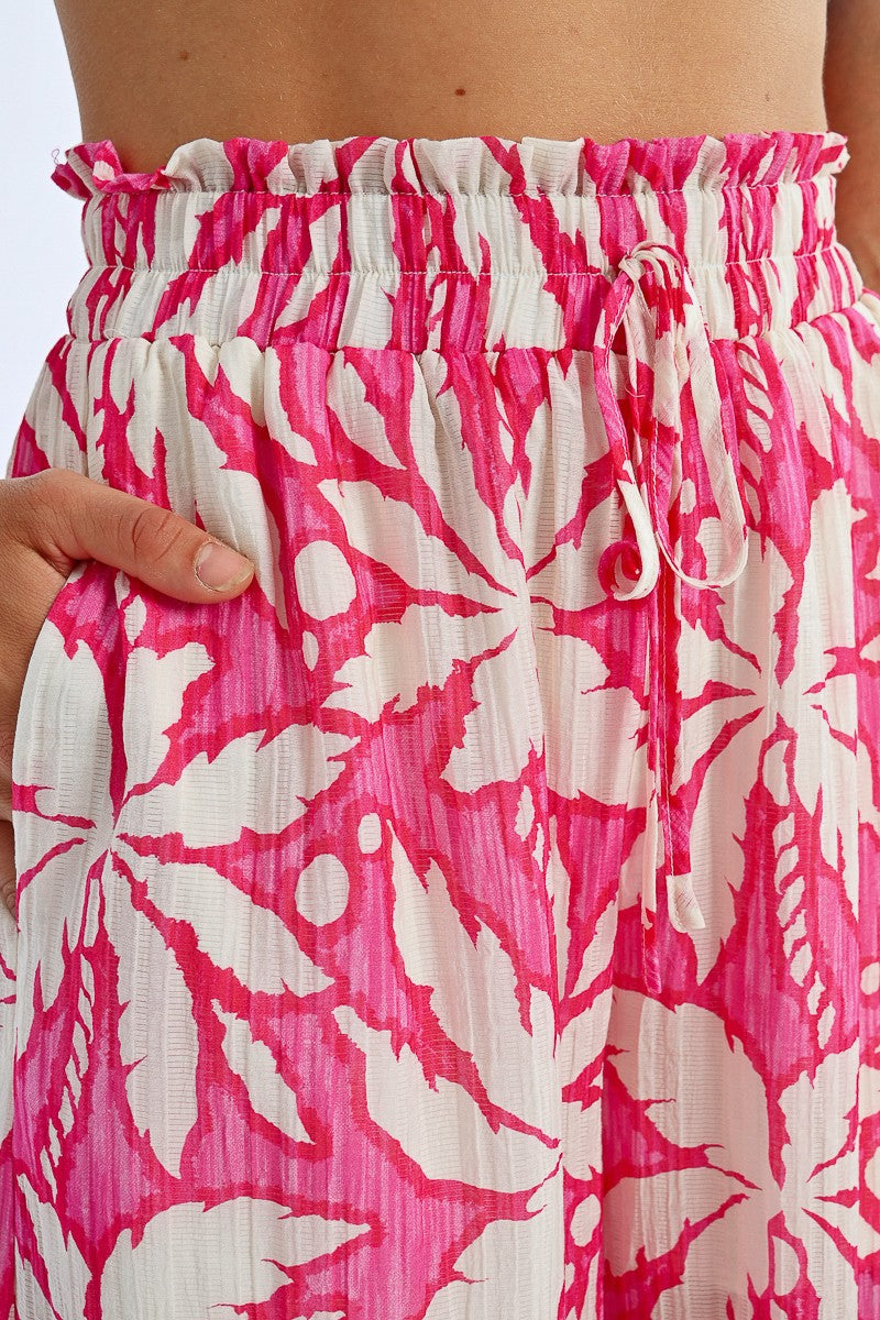 WIDE PANTS, HIGH WAIST SMOCKED