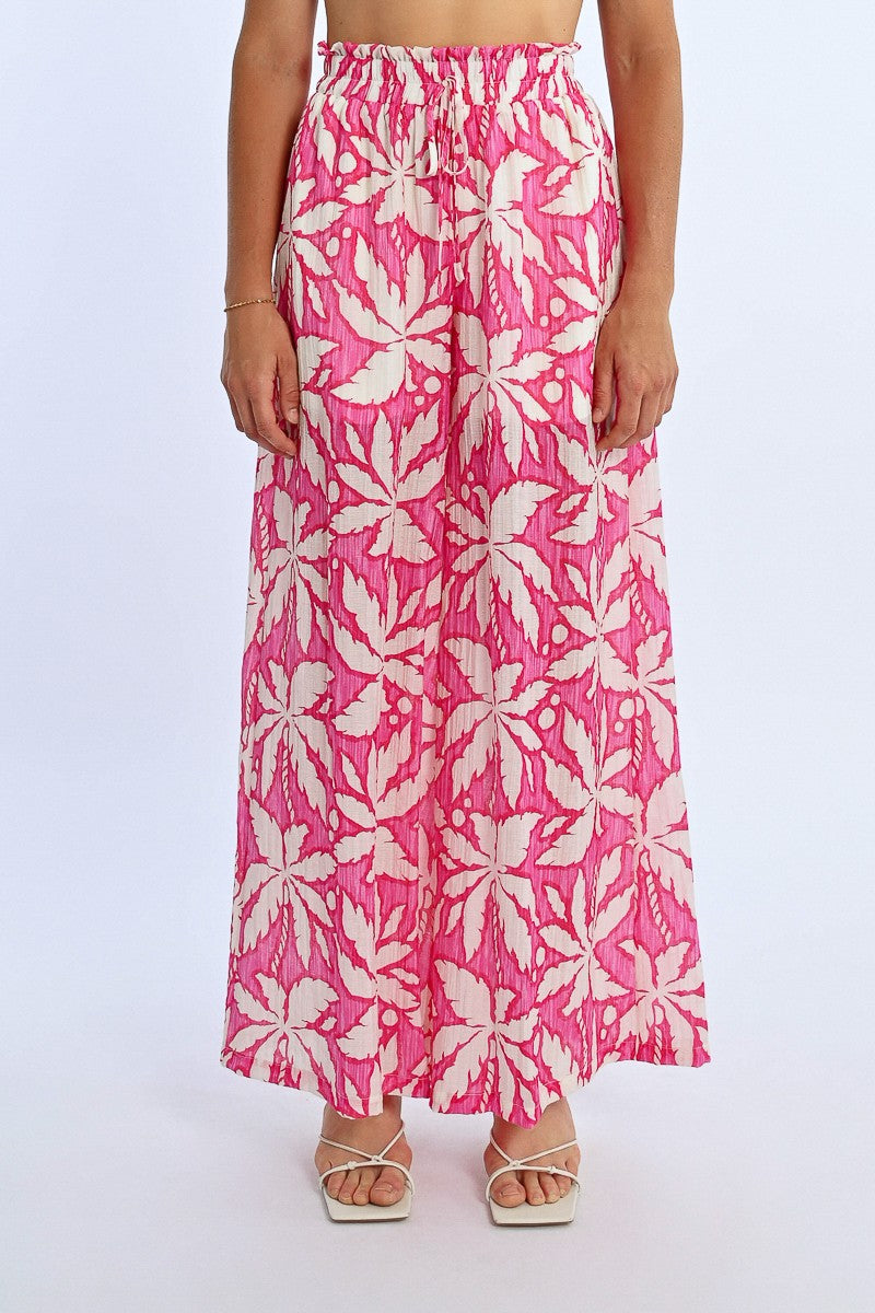 WIDE PANTS, HIGH WAIST SMOCKED