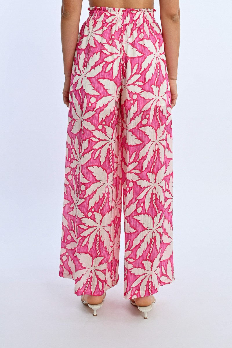 WIDE PANTS, HIGH WAIST SMOCKED