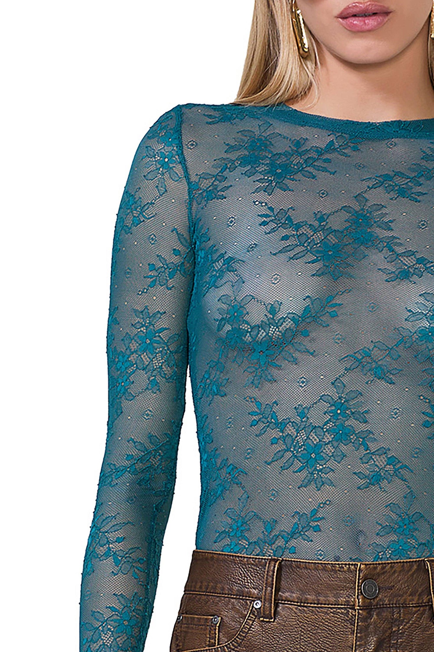 Kaylee Lace Top - Spruce