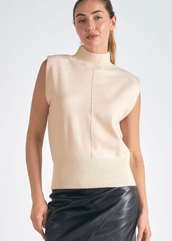 Elsa Mock Neck Sleeveless Sweater