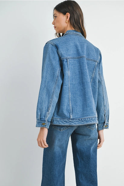 Oversized Denim Jacket- Medium Denim