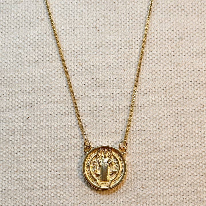 Saint Benedict Double Sided Medal Necklace