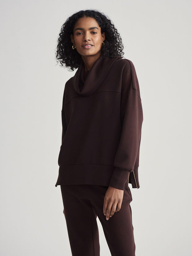 Priya Longline Sweat- Coffee Bean