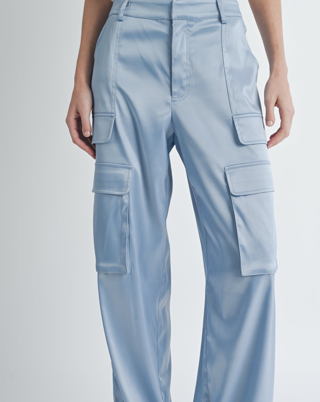 Satin Cargo Pants