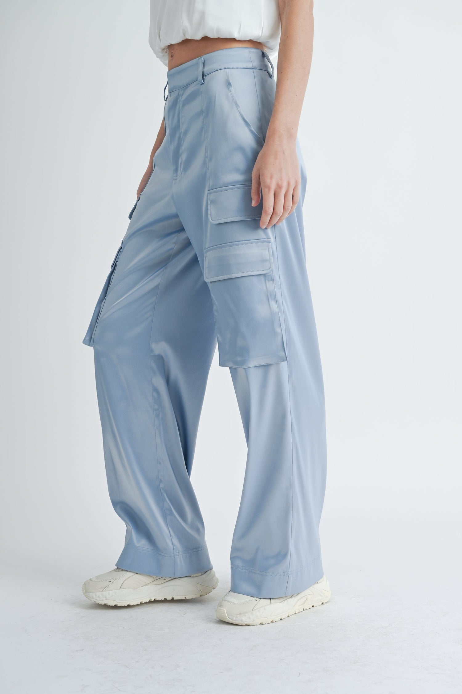 Satin Cargo Pants