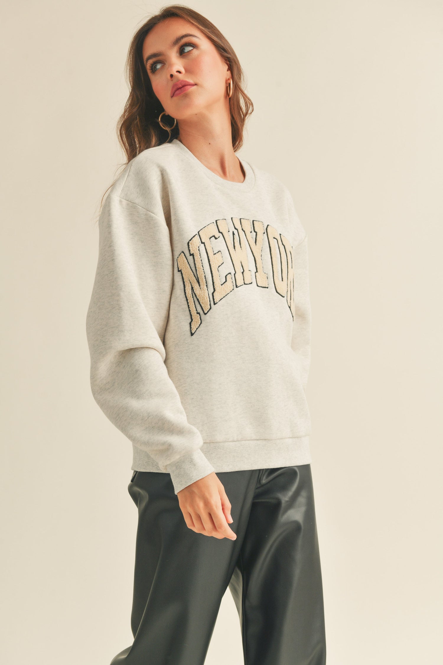 Boucle Letter Patch Sweat Shirts