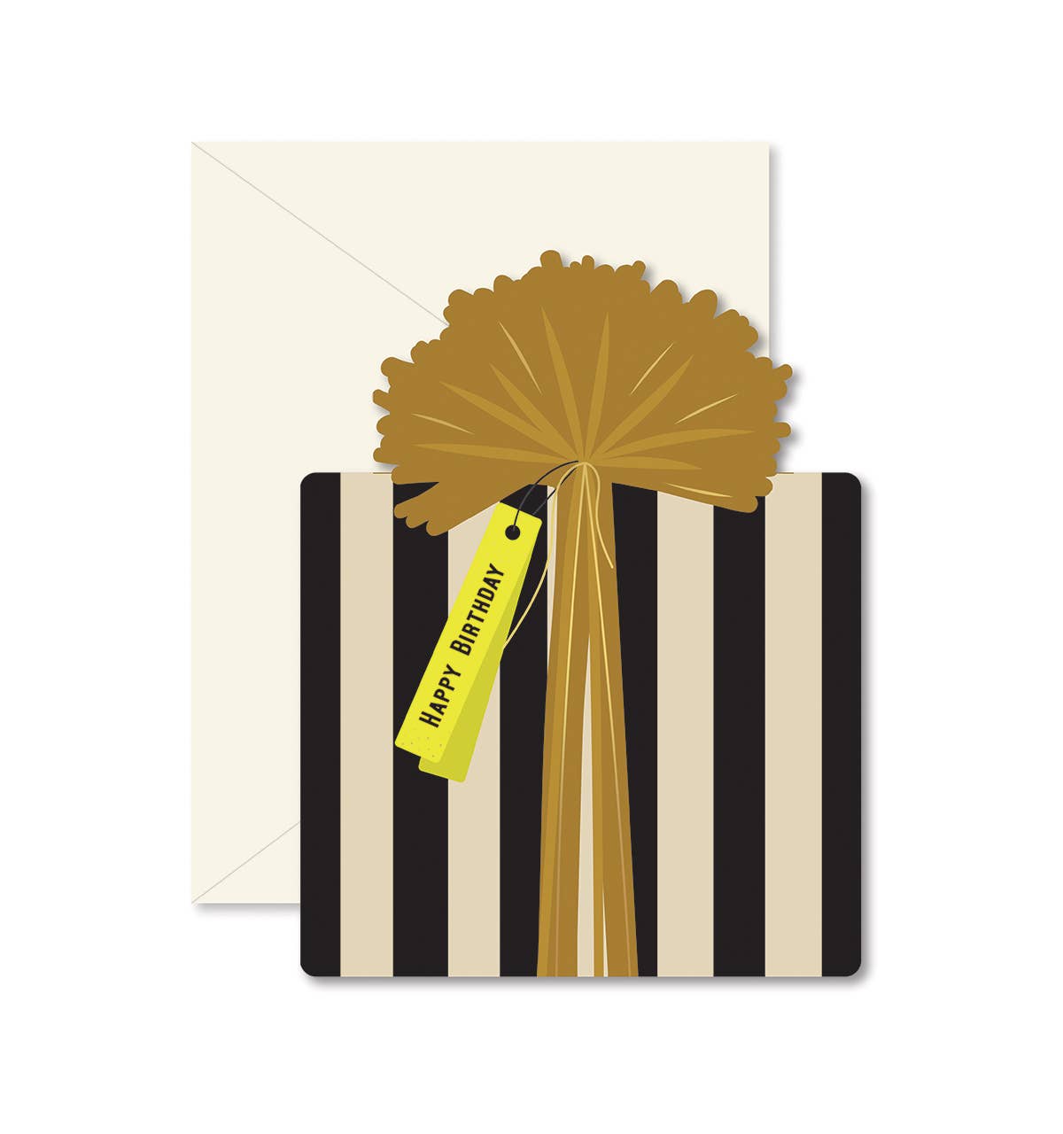 Black Stripe Birthday Gift die-cut folded Greeting Card