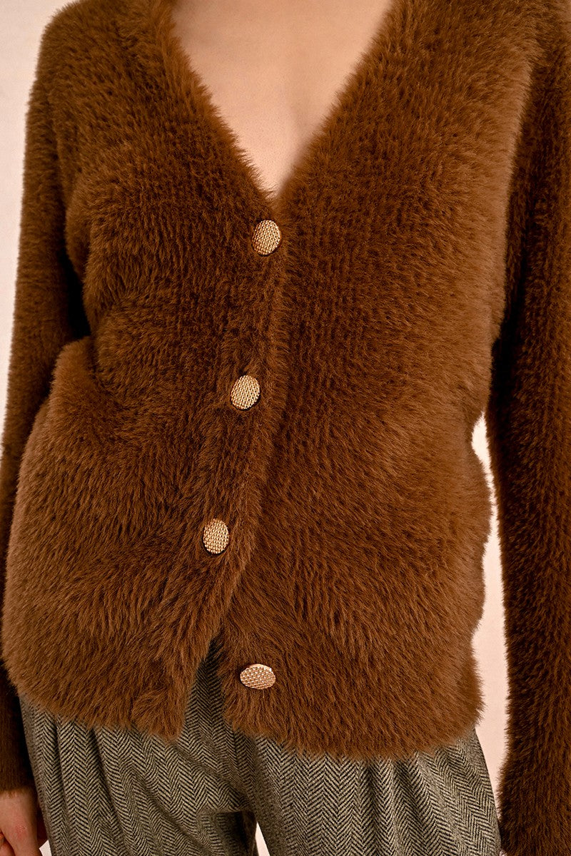 Fuzzy Faux Fur Cardigan