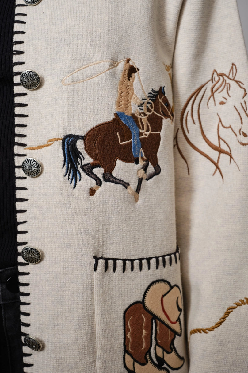 Western Embroidered Button-Up Jacket