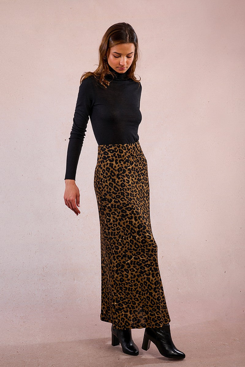 Kelli knitted leopard skirt