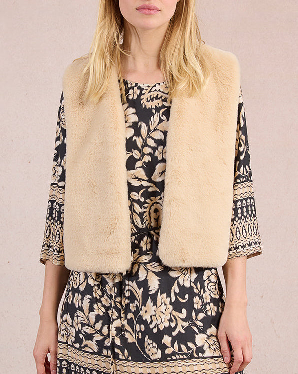 LADIES WOVEN SLEEVELESS JACKET