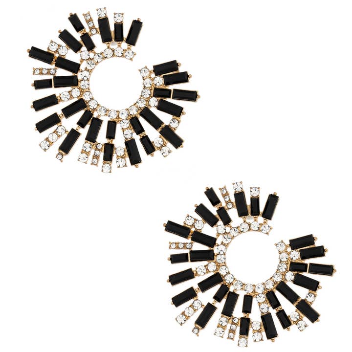 Opulent Crystal Stardust 18k Gold Plated Open Circle Earrings