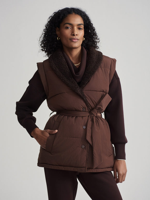 Lanville Reversible Gilet - Chestnut/ Coffee Bean
