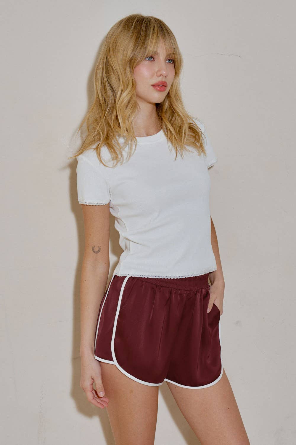 Woven Satin Dolphin Shorts