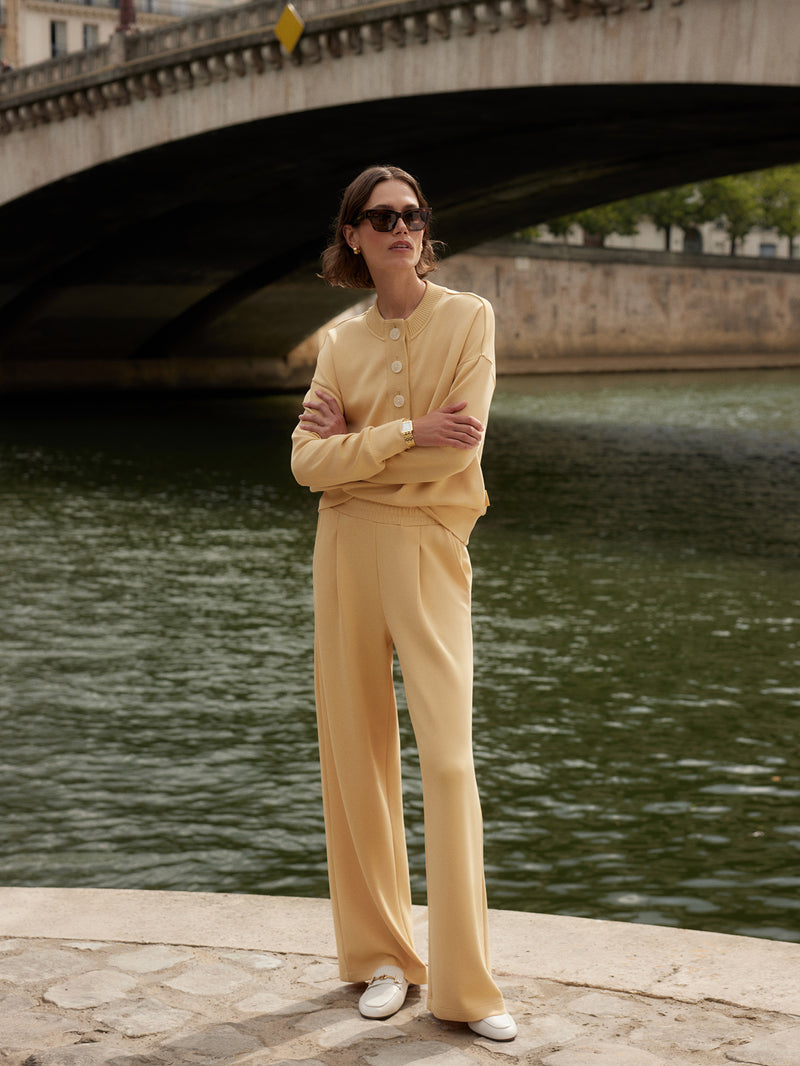 Reena Button Front Sweat