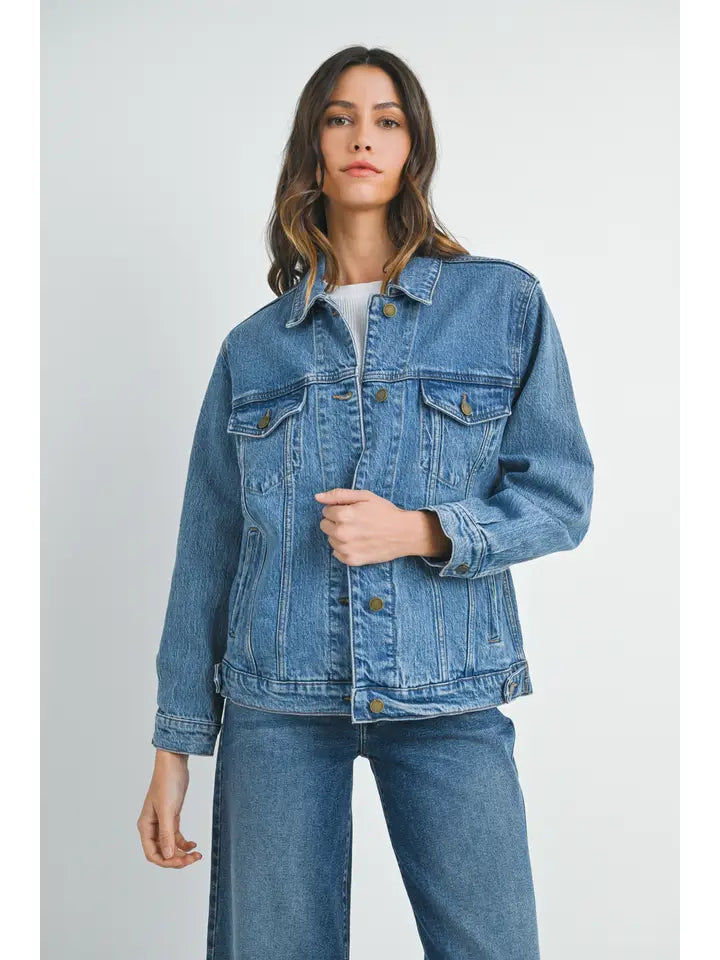 Oversized Denim Jacket- Medium Denim