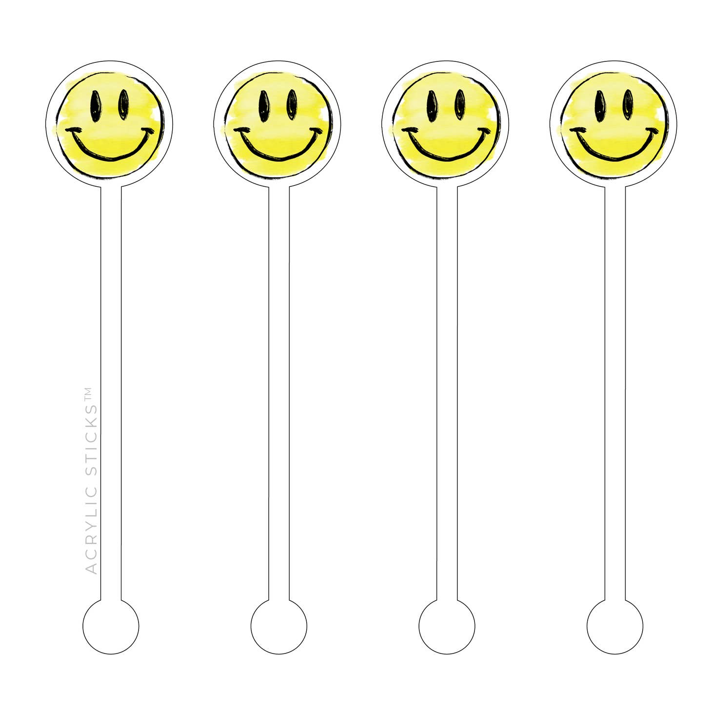 Smiley Face Acrylic Stir Sticks