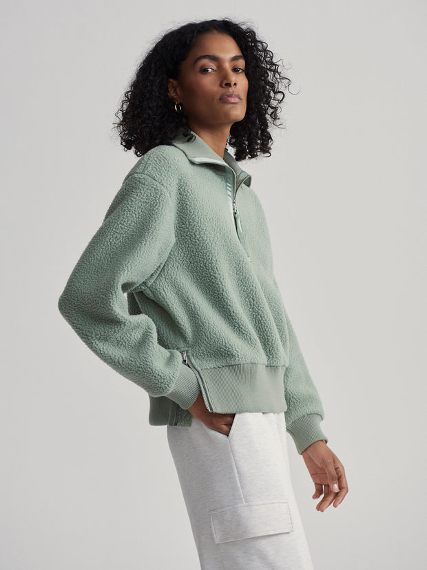 Roselle Half-Zip Fleece- Lily Pad