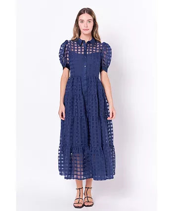 Greta Organza Tiered Maxi Dress