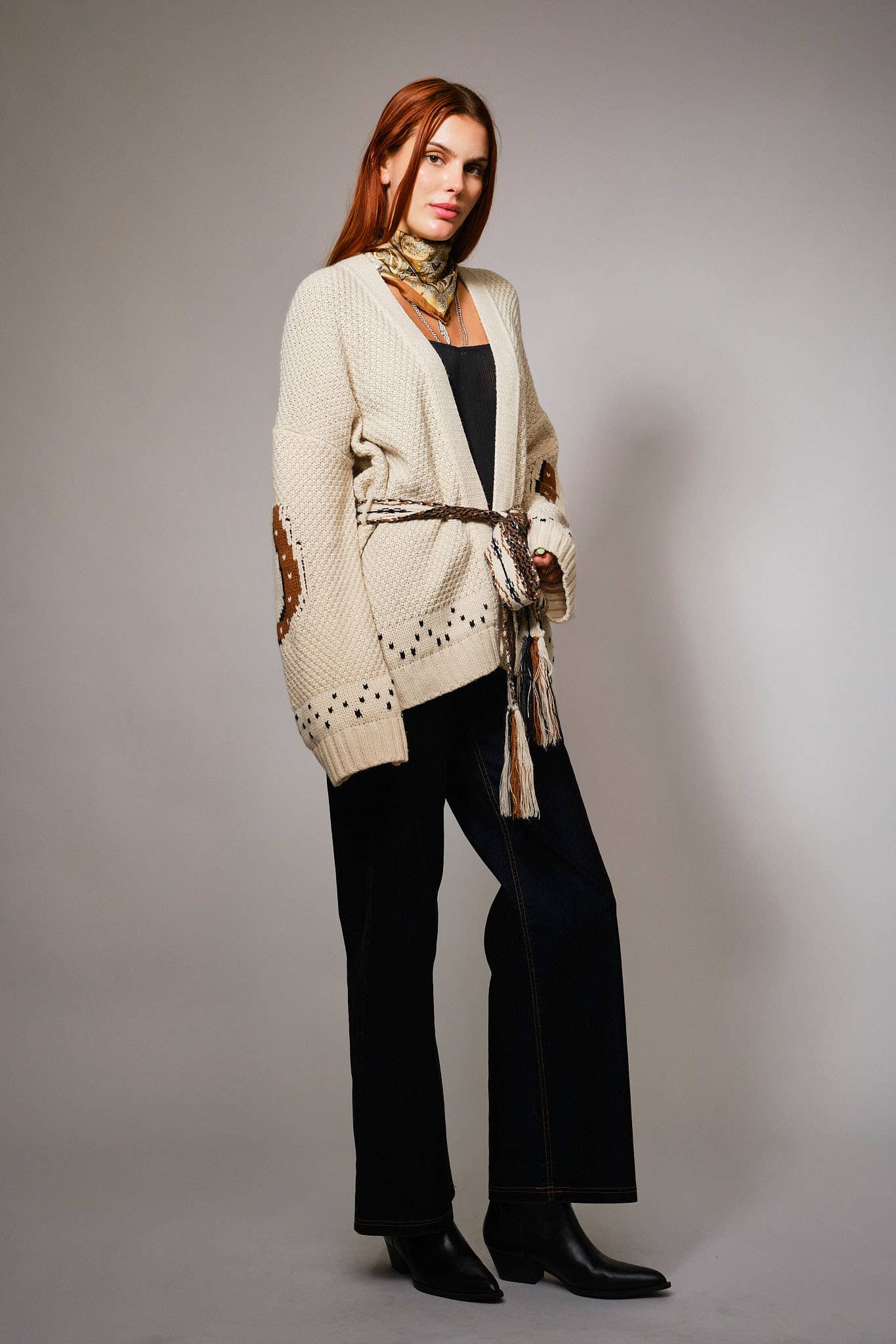 Cowgirl Western Horse Cardigan Sweater