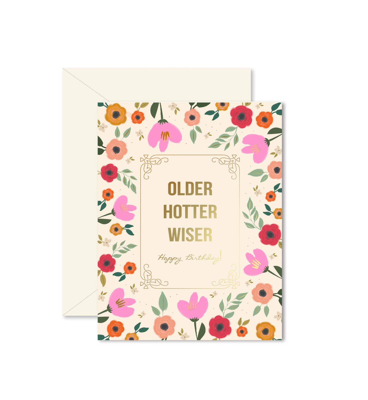 Older Hotter Wiser Birthday Card