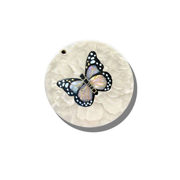 Hand-Painted Monarch Butterfly Compact Mirror