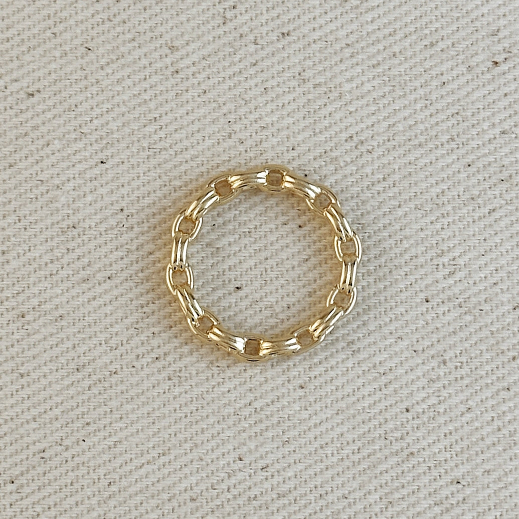 18k Gold Filled Double Link Chain Band Ring