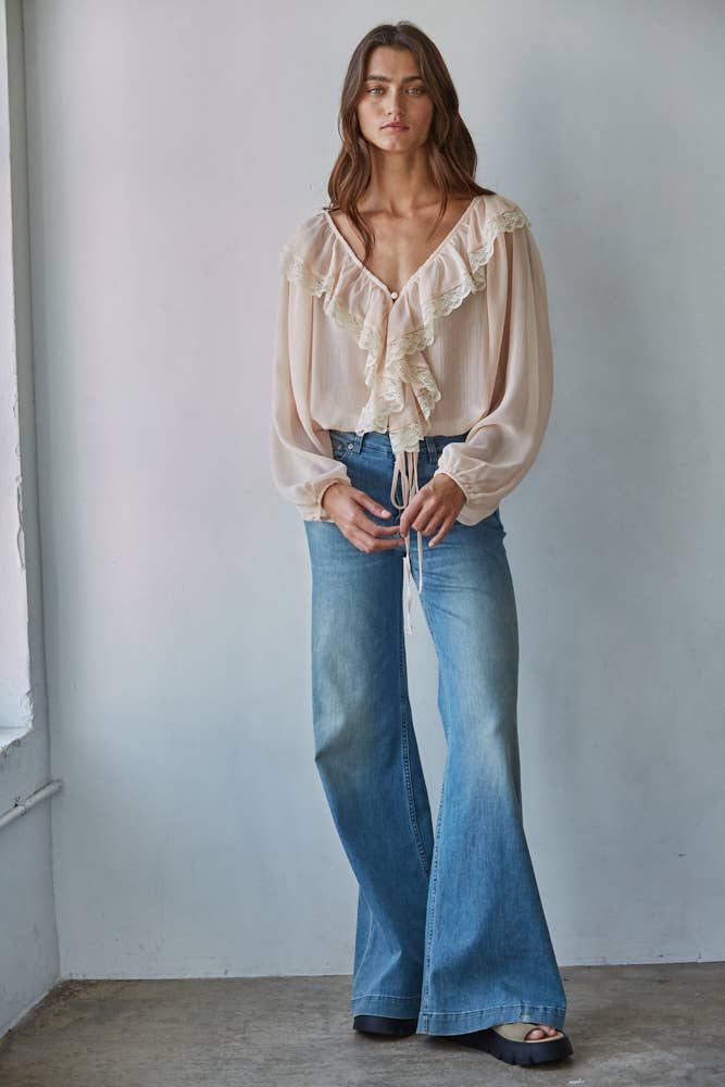 Long Sleeve Ruffle Top
