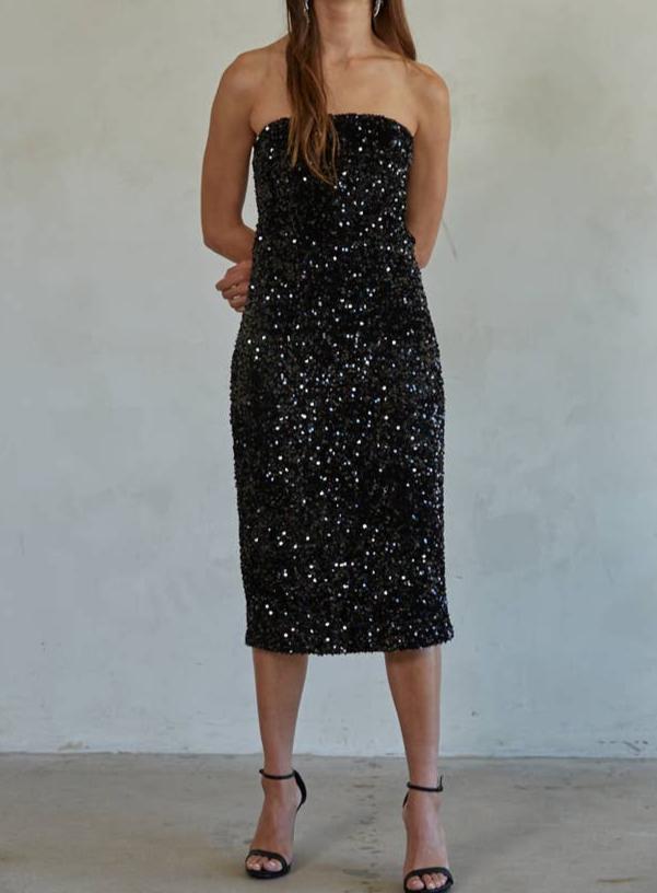 Black Sequin Party Dress