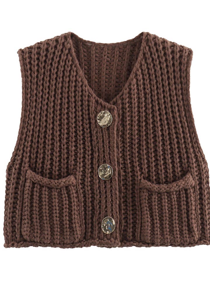 Lydia Chunky Needle Knitted Vest