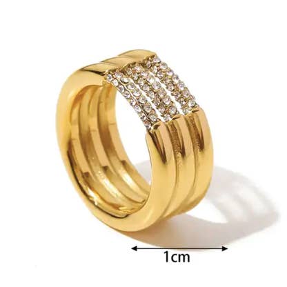 Pavé Channel Ring- Steel 14K