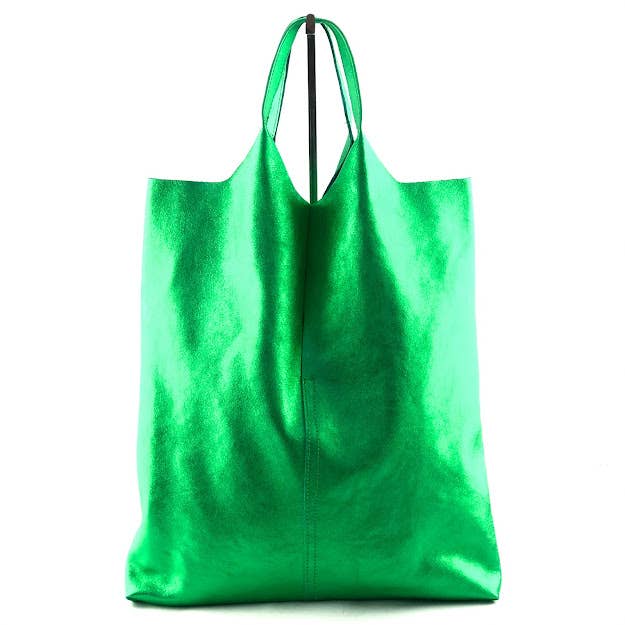 Gigi Metallic Genuine Leather Tote