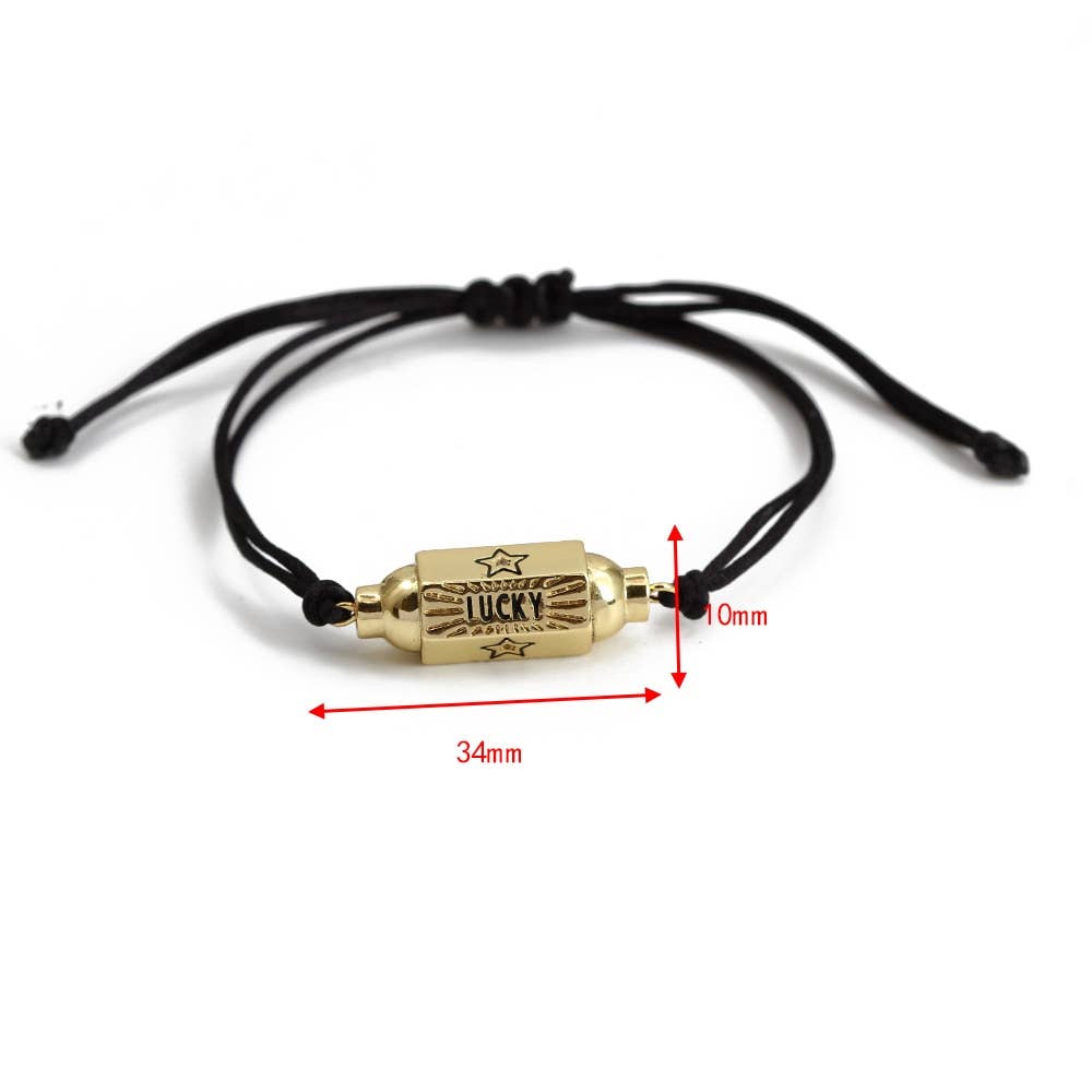 Friendship Bracelet- Enamel Steel, Cord, Slider fit