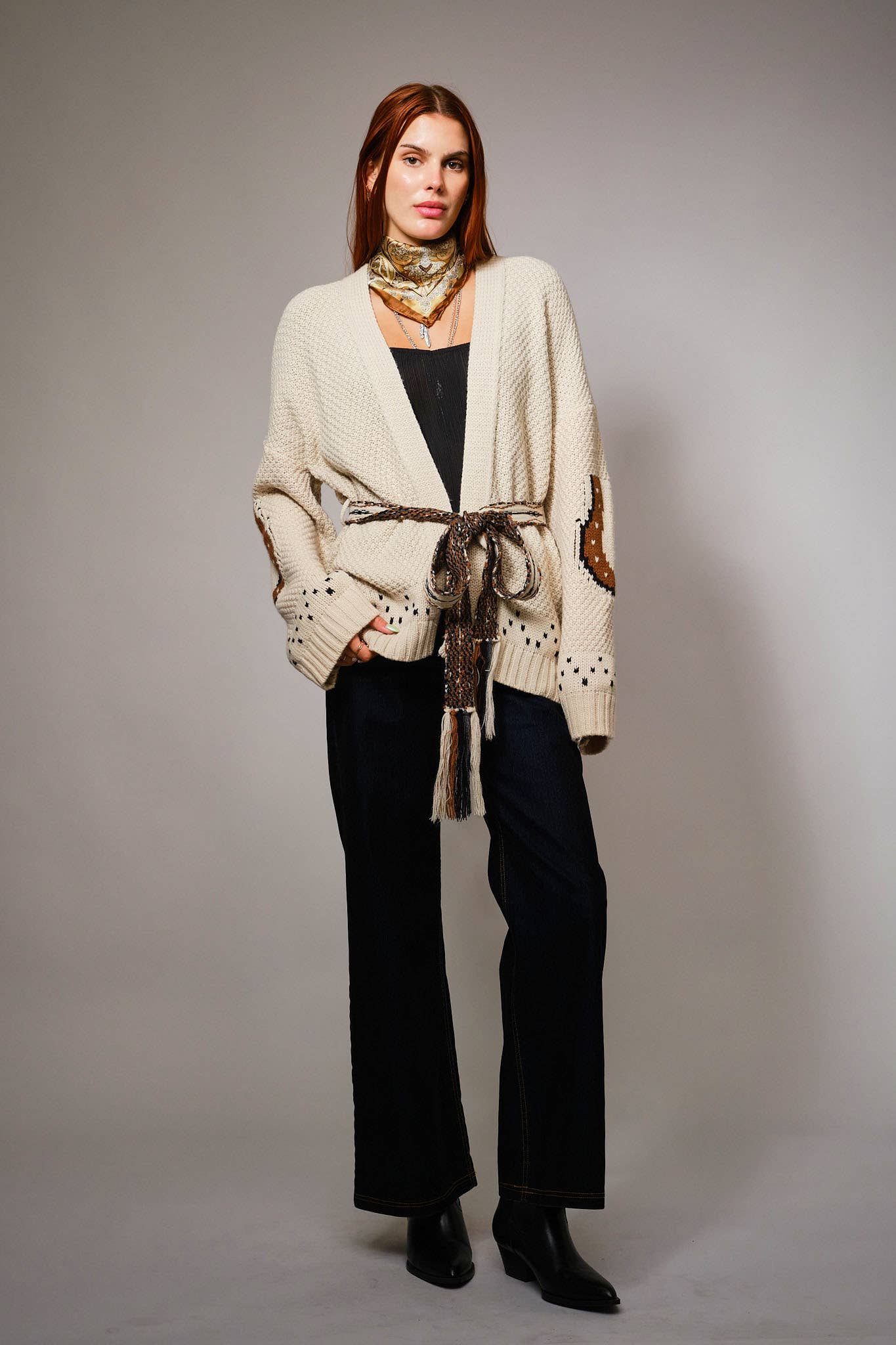 Cowgirl Western Horse Cardigan Sweater