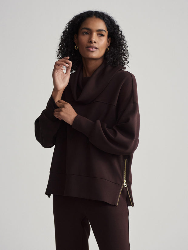 Priya Longline Sweat- Coffee Bean