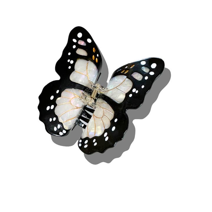 Hand-Painted Monarch Butterfly Claw Hair Clip