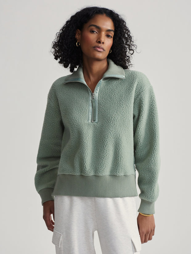 Roselle Half-Zip Fleece- Lily Pad