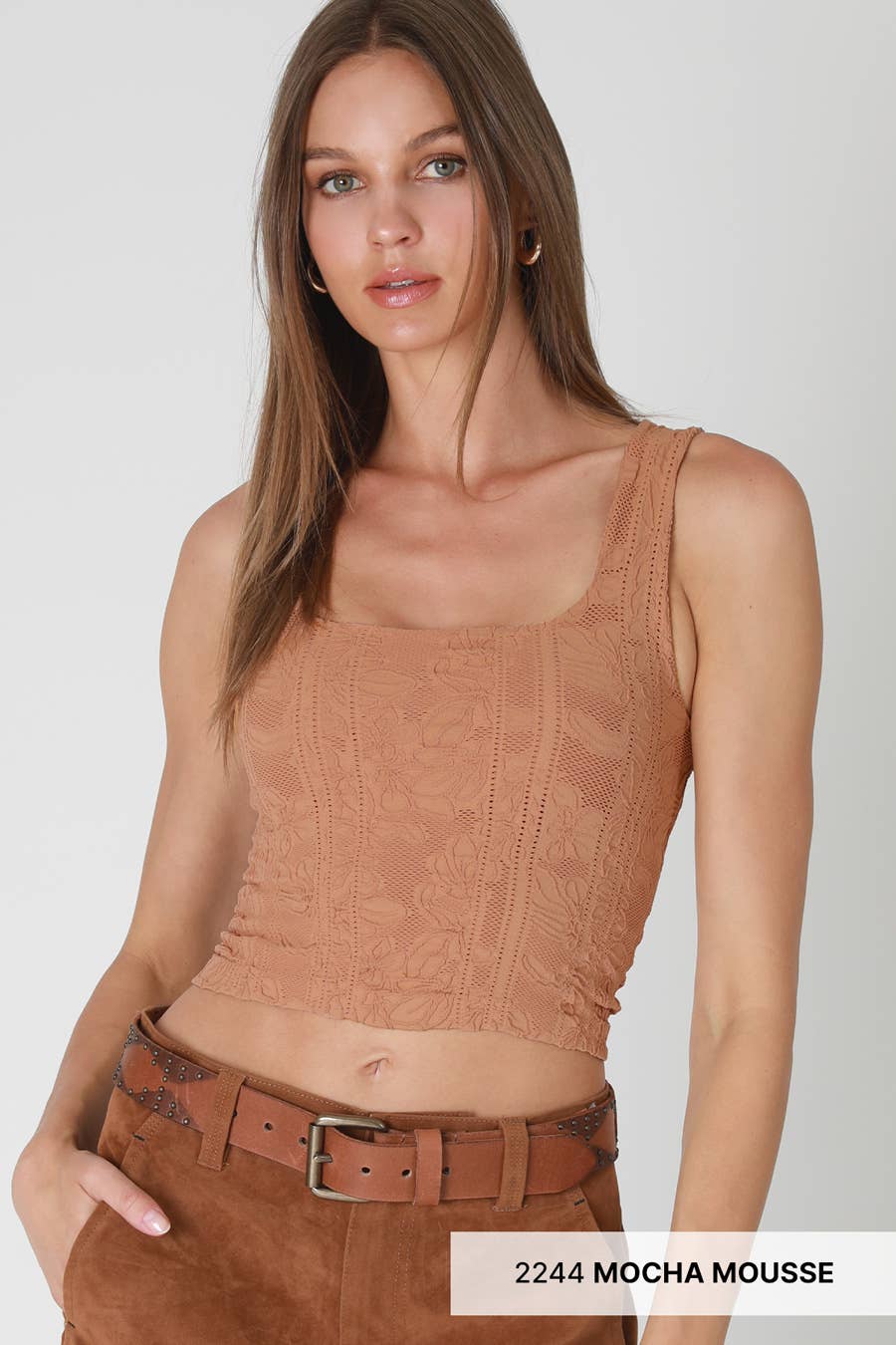 Double Lace Square Crop Top