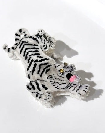 Hand-Painted Tiger Animal Claw Hair Clip
