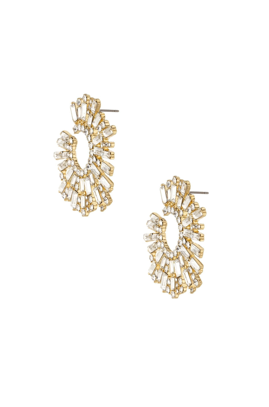 Opulent Crystal Stardust 18k Gold Plated Open Circle Earrings