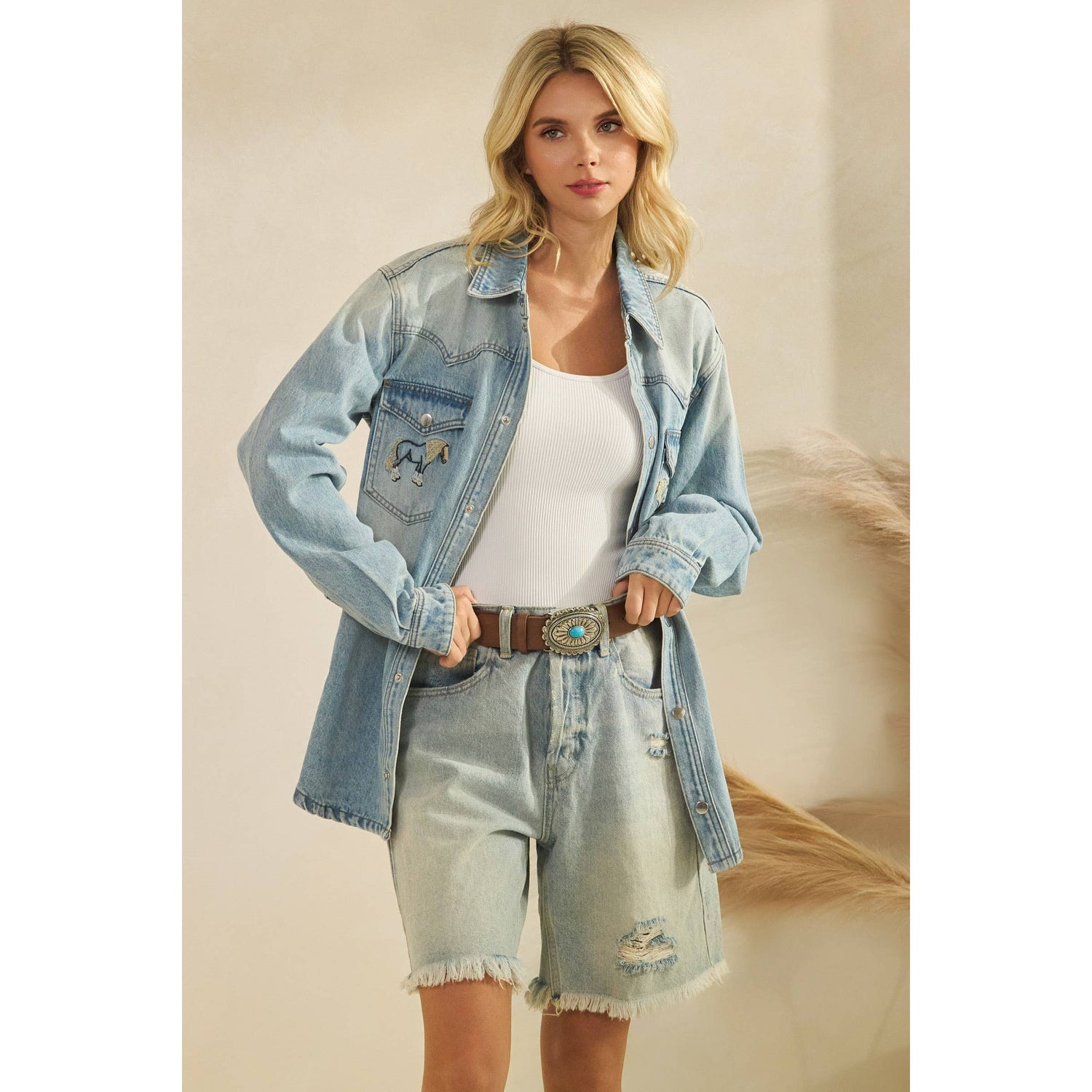 De De Jacket with Horse Embroidery