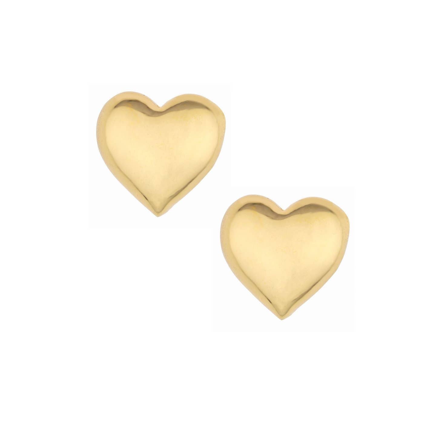 18k Gold Plated Heart Stud Earrings