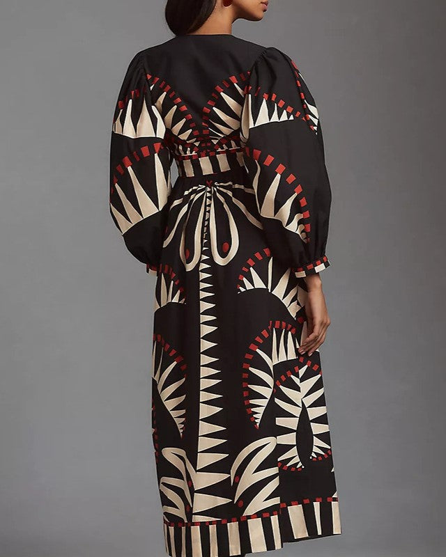 Coconut Grove V-Neck Printed Dress