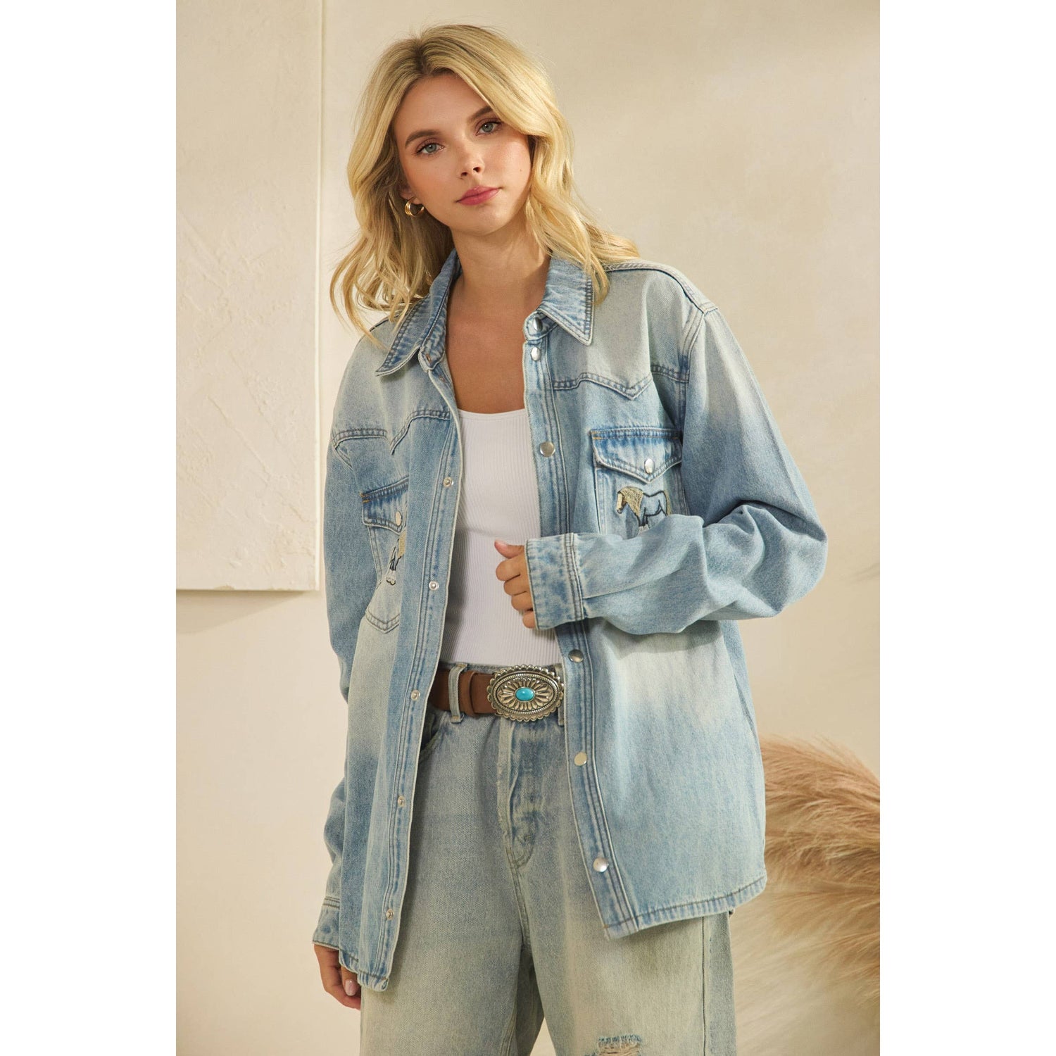 De De Jacket with Horse Embroidery