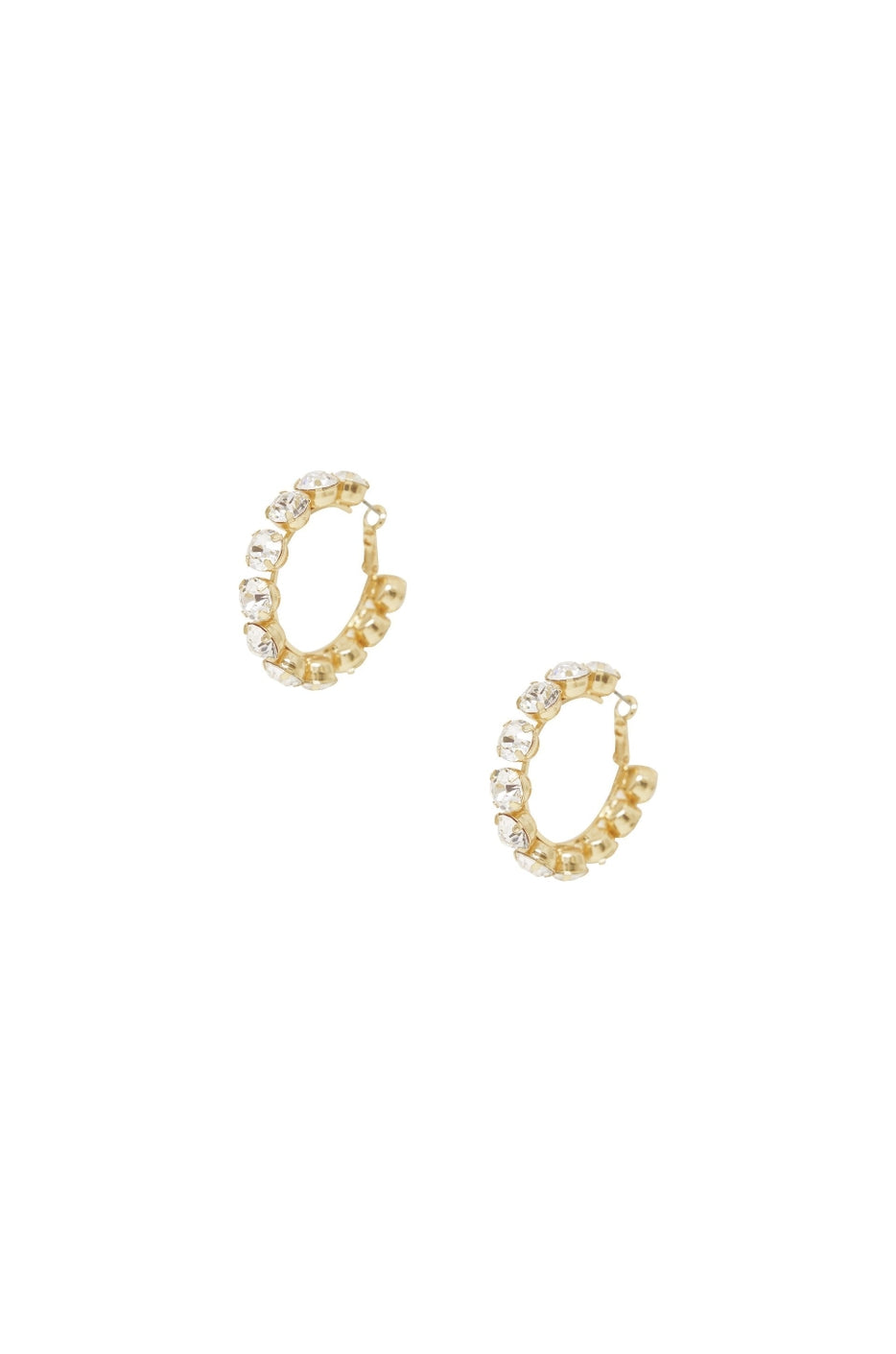 Crystal & 18k Gold Warrior Hoop Earrings