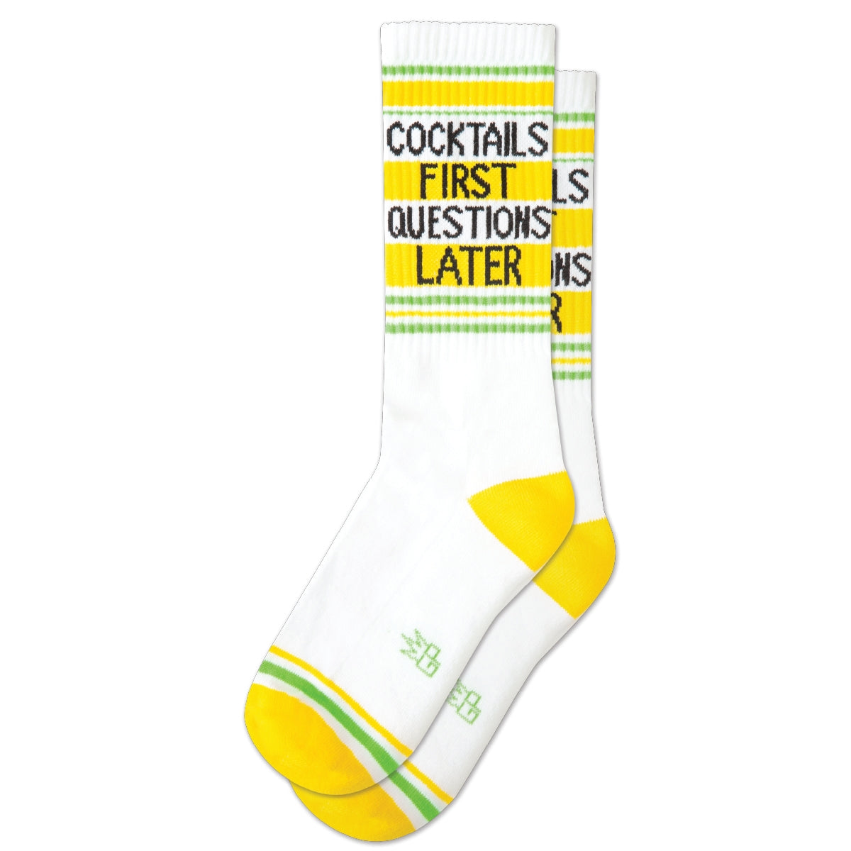 Cocktails First Questions Later Gym Crew Socks