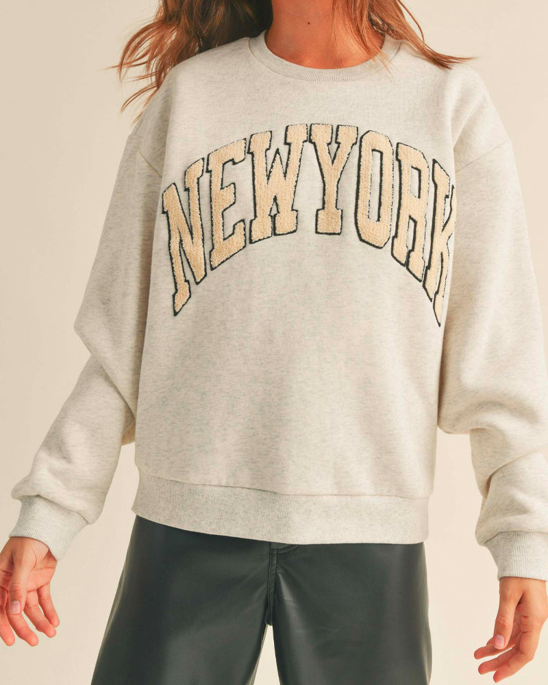 Boucle Letter Patch Sweat Shirts